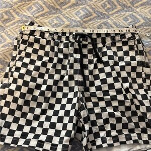 Vans Black and White Checkered Athletic Shorts